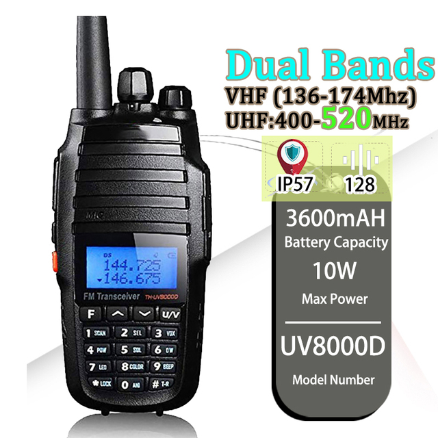 Wholesale TYT UV-8000D Two Way Radio Walkie Talkie 3600mAh Handheld Radio 10W High Power 2 Way Radio Long Range