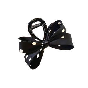 Korean hair accessories wholesale, fashionable polka dot elegant updo <b>bow</b> large hair <b>clip</b> women's back of head shark <b>clip</b> new - Product Image 5
