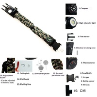 Bracelet de survie en paracorde - Équipement d'urgence tressé multifonctionnel pour l'extérieur, grande taille, en polyester, fabriqué au Zhejiang