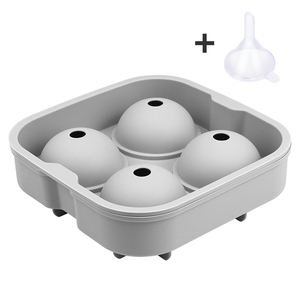 Molde de silicona de grado alimenticio para cubitos de hielo redondos estrechos, reutilizable, para hacer helados, con contenedor de almacenamiento, herramienta de cocina ecológica - Product Image 1