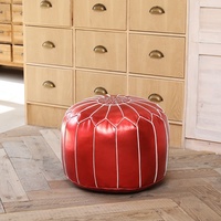 Housse de pouf gonflable en cuir moderne, pouf marocain