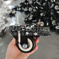 1.5 "2" 2.5 "3" 4 "5" pouces vis M8 M10 M12 PVC roulettes roues industriel Double roulement PP roulette noir meubles chariot frein pivotant
