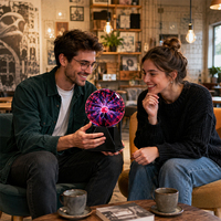 Bola de Plasma Esférica Sensible al Tacto, Embalaje Personalizado, Suministro de Fábrica, Lámpara de Plasma Estática Mágica para Decoración de Escritorio del Hogar