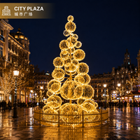 Boule de Noël LED géante blanc chaud pour la décoration des centres commerciaux, des places de ville et des hôtels, durable