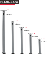 Pieds de table basse en métal chromé, ronds, modernes, robustes, réglables, durables et très économiques