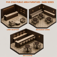 Ensemble de meubles de chambre d'hôtel cinq étoiles haut de gamme personnalisés, mobilier contemporain complet pour hall d'hôtel