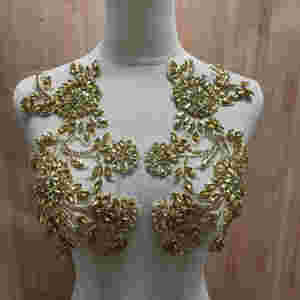 Rượu Sâm banh vàng hồng vàng vạt áo Rhinestone đính cắt tỉa cô dâu đính <span class=keywords><strong>guanzhou</strong></span> cho phụ nữ Ăn mặc - Product Image 4