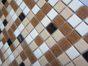 Thủy tinh khảm giá thấp phòng tắm hồ bơi vật liệu xây dựng thủy tinh màu nâu trộn Gạch <span class=keywords><strong>Mosaic</strong></span> - Product Image 3