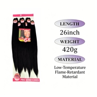 Extensions de cheveux faciles à tresser en gros 6X EZ, cheveux naturels raides Yaki pré-étirés pour tresses en boîte pour femmes noires