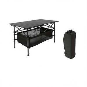 Mesa de camping rectangular de aluminio para exteriores, ligera, plegable, con bolsa de almacenamiento, para pícnic, patio, playa, tamaño mediano - Product Image 1