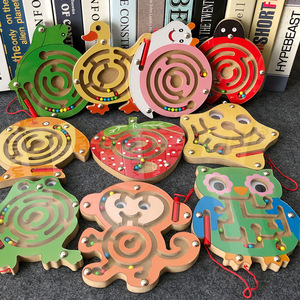 Juguete de laberinto de cuentas de madera al por mayor para niños, para practicar habilidades prácticas, juguete de animales con bolas rodantes - Product Image 2