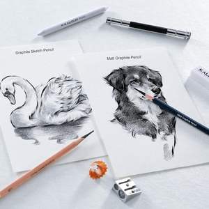 أقلام رصاص جرافيت للرسم والتخطيط من KALOUR، أقلام رصاص جرافيت غير لامعة في علبة ورقية، الأكثر مبيعًا - Product Image 3