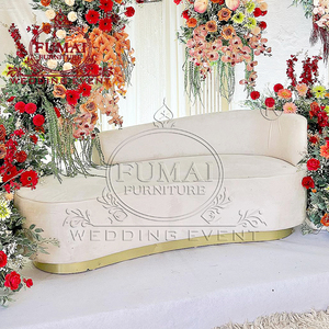 Wedding Reception Velvet Stainless Steel Base Wedding Couple <b>Sofa</b> Design - Product Image 5