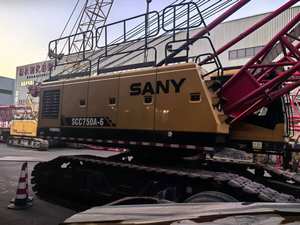 Grue sur chenilles SANY SCC750 d'occasion de 75 tonnes pour la construction portuaire, utilisée au Vietnam, se vend très bien - Product Image 2
