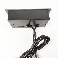 Prise de courant américaine encastrée dans la table, avec prise USB escamotable amortie, boîte de connexion multimédia avec port RJ45cat6 USB-C