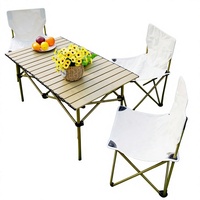 Table et chaises pliantes rectangulaires en acier au carbone pour l'extérieur, pique-niques, sorties décontractées, design renforcé, camping, portables