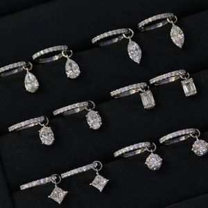 Xinfly 18K Gold <b>Huggie</b> Hoop Earrings 1.00ct Cultivated Diamond Classic Cute for Kids Wedding Party Religious Gift - Product Image 1