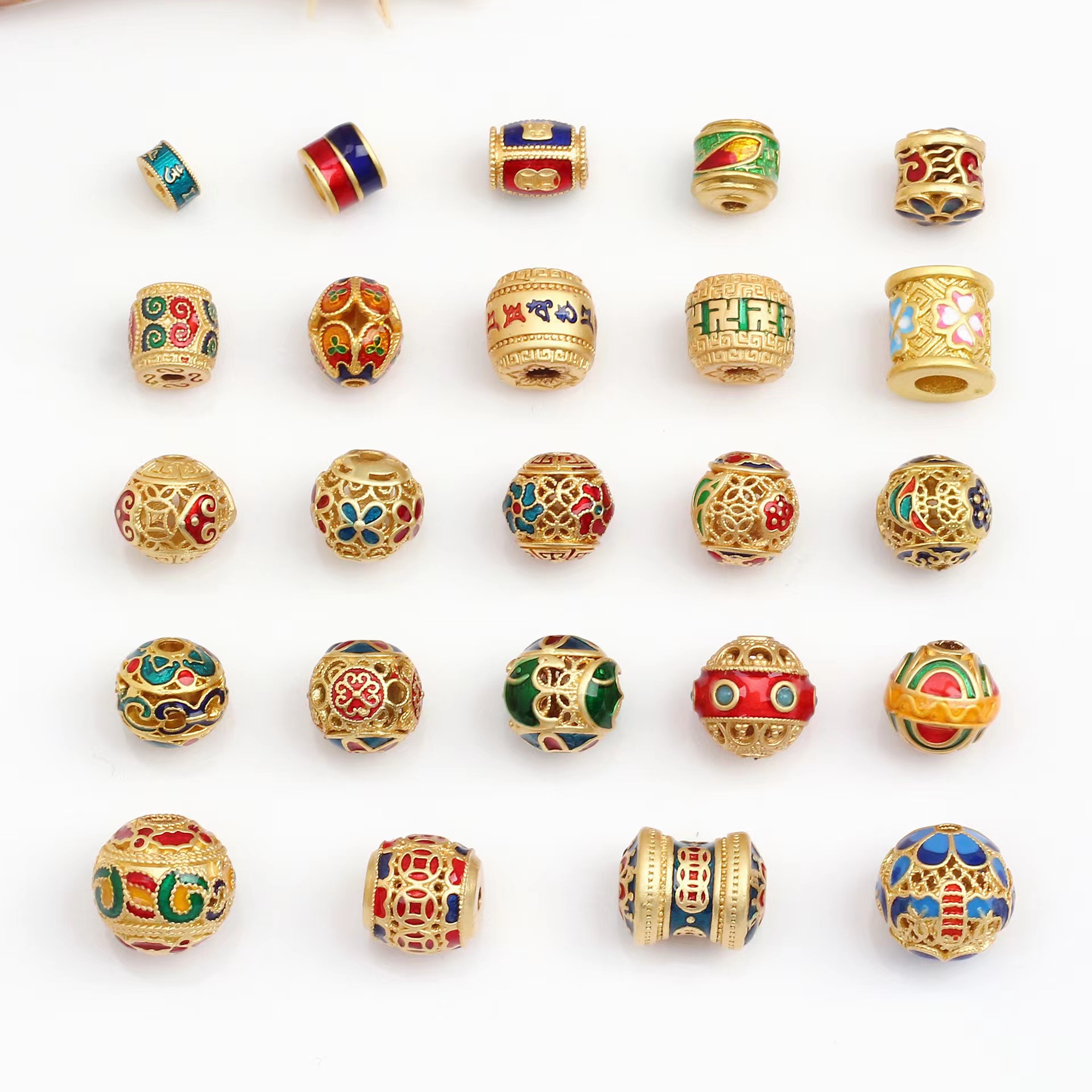 DIY Beaded Copper Accessories Pendant Necklace Earrings Making Accessories Charm Beads Jewelry Making DIY Bead Making Bracelets