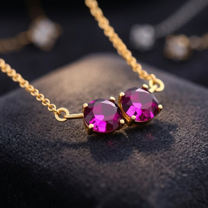Colgante de Turmalina Rosa Versátil de Plata 925, Chapado en Oro de 18K y Rodio, Cadena Ovalada Elegante, Certificado por Terceros, Moda para Bodas - Product Image 4