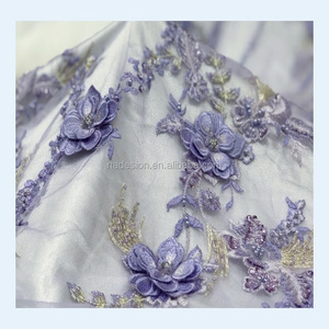 Bán Buôn Nóng Nhất Ren Vải Với 3D Hoa Ren Cho Buổi Tối Dress.3D Hoa Handmade Đính Cườm Sequins Ren. - Product Image 5