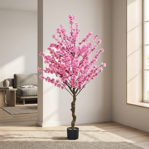 Decoración Realista para Bodas <span class=keywords><strong>en</strong></span> Interiores, Árboles de Flores de Cerezo Artificiales Sedosos, Árbol de Flores de Durazno, Arreglo Floral Elegante - Product Image 6