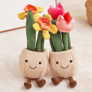 Gelée Tulipes Jonquilles Plantes En Pot En Peluche Jouet Daisy <span class=keywords><strong>Monstera</strong></span> Deliciosa Orchidée Bouquets Poupées En Peluche Fleur Article Décoratif - Product Image 4