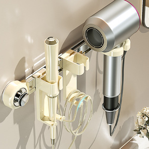 Suction Cup Hair Dryer Holder Wall Mounted Punch Free Storage Rack For Bathroom Hair Tools Organizer - Product Image 3