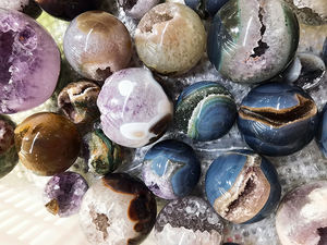 Esfera de amatista de roca <span class=keywords><strong>Natural</strong></span>, esfera de ágata, amatista, Geode, con drusa sonrisa, bolas esféricas de amatista - Product Image 4