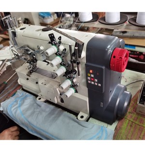 BT-858D Interlock Flatlock Sewing Machine Industrial Triple Needle 5 Thread Flat Industrial Automatic <b>Led</b> Light Work - Product Image 2