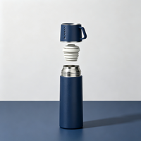 Gaya Baru 350Ml/12Oz Botol Air Kosong Stainless Steel dengan Cangkir Dinding Ganda Terisolasi Termos Bebas BPA Vacuum Flask Portabel
