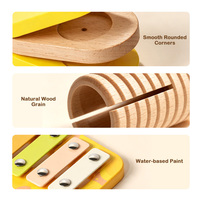 Muwantu 11 Pcs Orff Wooden Musical Instrument Set Kids Percussion Toy Xylophone Hand Drum Castanet Early Learning Music Toy Kit