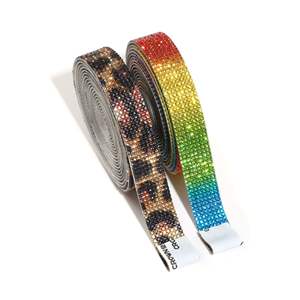 רצועות רשת ואבני חן שרף לתיקון חם, מדבקות לקישוט עצמי לנעליים ותיקים, בסגנון יהלום עם גבעול ארוך - Product Image 2