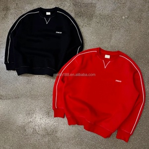 Sweat-shirt décontracté pour homme en coton 100% à épaules tombantes, coupe oversize, épais, réfléchissant, à manches longues, personnalisable – Collection Automne - Product Image 1