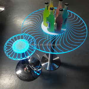 <span class=keywords><strong>Table</strong></span> lumineuse LED en acrylique transparent de haute qualité Chaise LED de boîte de nuit transparente - Product Image 1