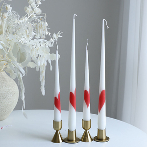 Bougie parfumée décorative pour la maison, bougie longue peinte à la main, bougie originale sans fumée pour mariage - Product Image 4