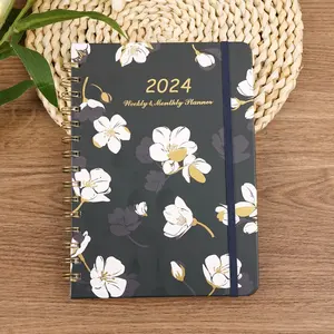 2024 Dagboek A5 Notebook Journal Afdrukken 120gsm Schrijven Notebook School Papier Spiraal Notebook Met Logo Custom