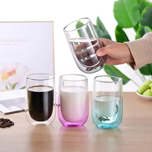 Nouveau produit Tasse en verre à double paroi à haute teneur en borosilicate résistant à la chaleur