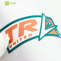 Étiquettes de transfert thermique en silicone haute densité personnalisées Goode pour le streetwear, autocollants de logo 3D épais pour la mode urbaine des designers
