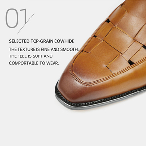 Zapatos Oxford de Vestir Casuales para Hombre, Diseño Romano con Punta en Pico, de Cuero Vacuno, Cómodos, Transpirables, para Primavera/Verano, Bodas y Fiestas, Personalizados OEM - Product Image 2