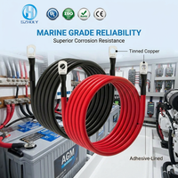 Kabel Baterai Tembaga Murni Fleksibel 2 AWG Gauge 35mm2 Kabel Ground Daya Terminal Ring M10 12V 24V untuk Mobil Kapal Motor