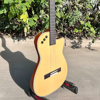 Gitar Klasik Aiersi Berkualitas Tinggi 39 Inch dengan Bodi Kayu Okuman Solid dan Senar Nilon