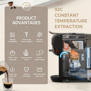 Machine à café CAFELFFE 5-en-1 électrique en plastique, 20 bars, pour expresso, prépare des boissons chaudes/froides, 7 niveaux de réglage de l'eau, multi-capsules - Product Image 6