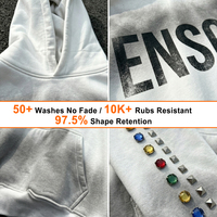 ODM/OEM Personnalisé – Sweat à capuche 100 % coton, effet délavé vintage avec strass et détails manches cloutées, coupe oversize, streetwear homme
