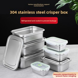 Cấp Thực Phẩm Hình Chữ Nhật Tủ Lạnh Kín 304 Thép Không Gỉ Thân Thiện Với Môi Container Lưu Trữ Thực Phẩm Hộp Ăn Trưa Với PP Nắp - Product Image 5