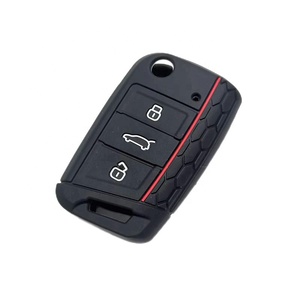Funda de silicona con patrón de panal para llave de coche para VW Volkswagen <span class=keywords><strong>Golf</strong></span> 3 botones Touran <span class=keywords><strong>Sportvan</strong></span> funda plegable para llave - Product Image 3