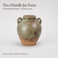 Vase en céramique rustique avec poignées, pot à fleurs artisanal vintage de style ferme pour la décoration intérieure européenne, pièce maîtresse