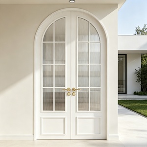 Puertas de Entrada Arqueadas Francesas de Lujo para Villa, Personalizadas, con Aislamiento Acústico, Acabado en Aleación de Aluminio y Madera, Resistentes a la Intemperie - Product Image 3