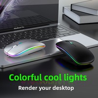 Souris sans fil personnalisée X127 avec logo, 2,4 G, LED RGB, ergonomique, pour jeux, souris de jeu universelle avec charge USB pour ordinateur portable