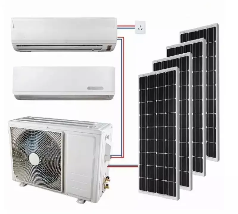 9000Btu 12000Btu 18000Btu 24000Btu बंद ग्रिड सौर 48Vdc पलटनेवाला मिनी विभाजन एयर कंडीशनर इकाई घरों के लिए