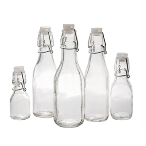 Bouteille en verre à bouchon basculant sécurisée et étanche, recyclable, pour bière artisanale, vin, pub, restaurant, soda, avec joint d'étanchéité - Product Image 1